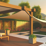 Modern kert kerti árnyékolással – pergola és napvitorla harmonikus kombinációja